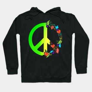 Love Hippie Mandala Hearts Peace sign Hoodie